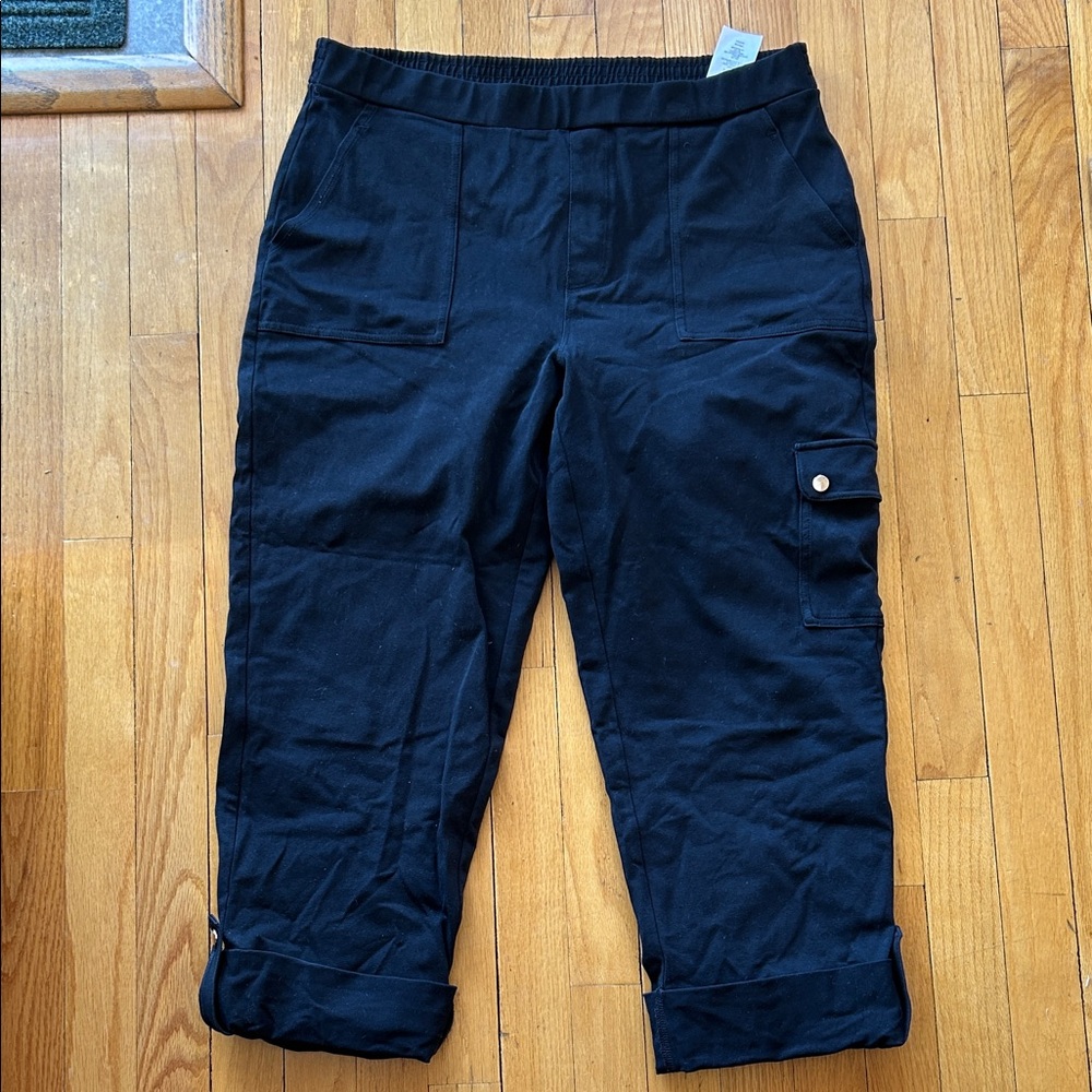 Susan Graver Black Cargo Pants Medium